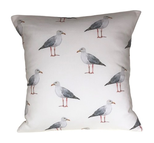 Seaside seagulls off white - seagulls, off-white