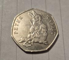 1x Peter Rabbit with carrot 50p coin 2018