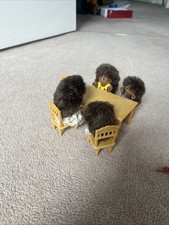Sylvanian Families Hedgehog Family,Dinner Table with 4 Chairs And A High Chair