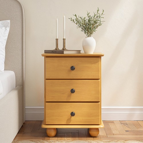 Pine drawer bedside table - drawer,