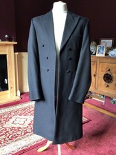 Men's Black Ex-Hire 100% Wool Herringbone Frock Coat (Various Sizes)
