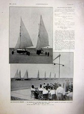 Original Old Vintage Print Desert Ad Astra Yacht Club Land-Sail French 1937