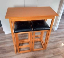 Bar table with 2 chairs, kitchen, island, stools