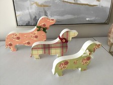 NEXT: VINTAGE TRIO SET OF 3 SAUSAGE DOGS ORNAMENTS LOVELY FLORAL DESIGN 