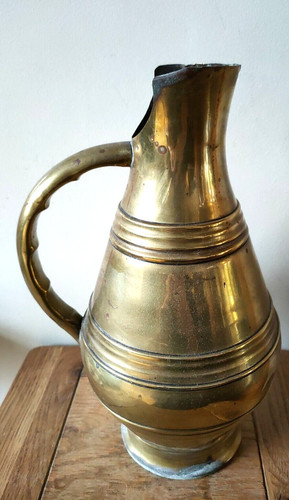 Brass trench art jug - brass,