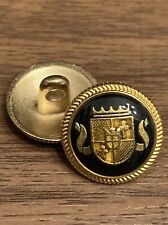 Real Metal Military Style Gold / Black Tone Shank Buttons 15mm (24L) 10pcs