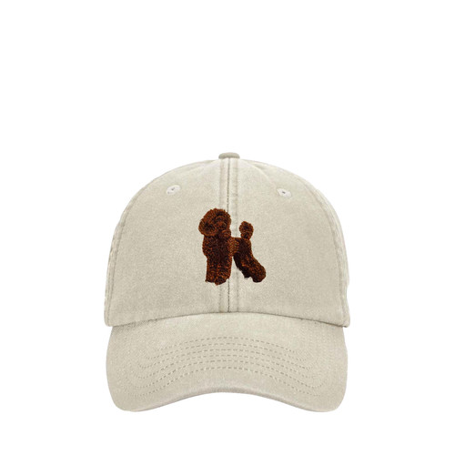 Poodle red embroidered - poodle,