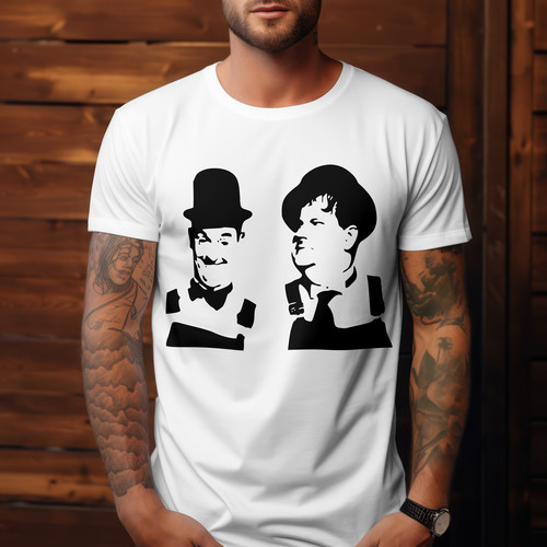 Laurel and hardy tshirt - and,