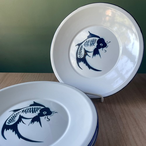 Vintage koi fish cobalt - 10",