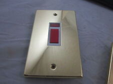VOLEX TRADITIONAL BRASS DOUBLE POLE 45A NEON COOKER SWITCH     PART NO. DEC445