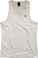 MENS G-STAR RAW VEST BASE TANK TOP T SHIRT 100% COTTON WHITE MARL S - XXL LOGO