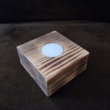 Rustic wooden tea light candle