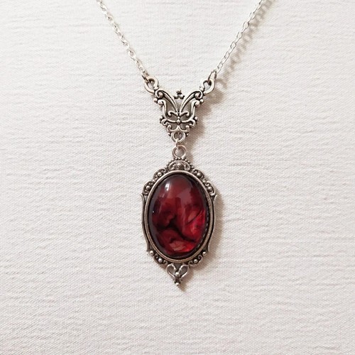 Gothic vampire cameo pendant - gothic,