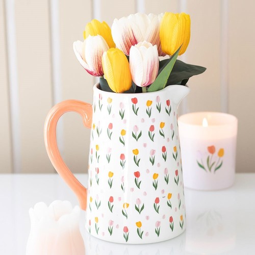 Flower jug vase tulip print - flower,