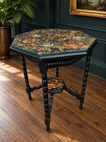 Vintage ebonised octagonal - ebonised,