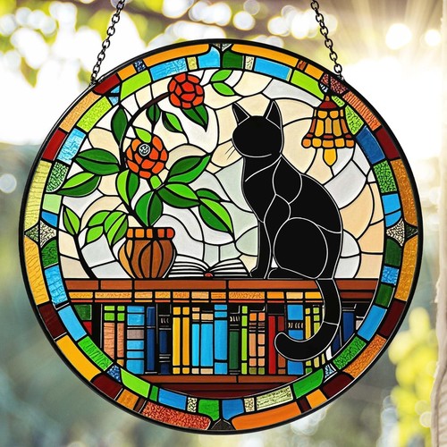 Cat sun catcher stained - catcher,