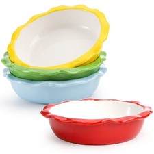4 Pack Ceramic Pie Pans, 6.5