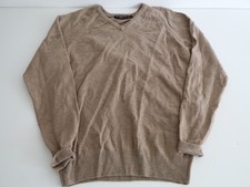 Glenmuir 1891 Mens Lambswool Blend V-Neck Jumper Beige Size M