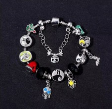 The Nightmare Before Christmas Gold and Color Charm Bracelet Jack Skellington