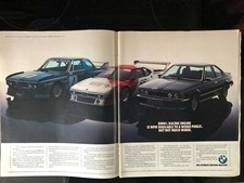 BMW M1  CSL coupe. 635 CSI 1970s magazine advertisement