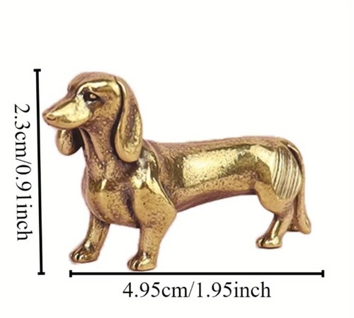 Brass dachshund orniment - brass, new