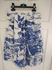 Cath Kidston size 10 Cotton print medium Length skirt Wh/Bl + sea & boat Design