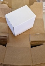 140 x White Cardboard Boxes 8.5cm x 13cm x 10cm approx. Empty mug boxes