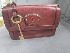 Fossil Maddox Mini Leather Crossbody Bag NEW With Key Accessory  Brown BN