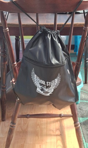 Black drawstring bag school - drawstring,