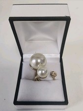 Dior Ultradior Faux Pearl Gold Tone Ring Size M