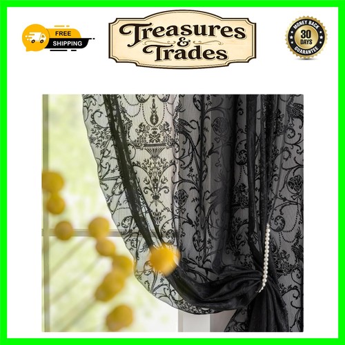 Black lace curtains inch - lace,