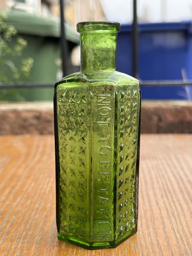Victorian green glass hobnail - green,
