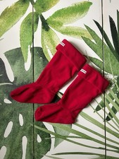 Hunter Boots Red Fleece Welly Socks Size M UK 3-5