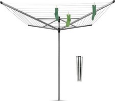 Brabantia Lift-O-Matic Large Rotary Airer Washing Line Metal 60m +cover+spikee