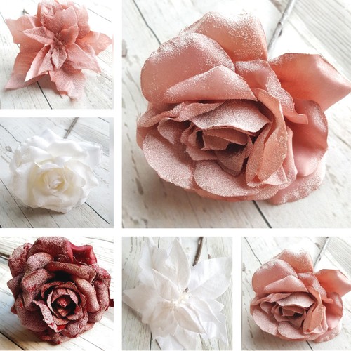 Frosted rose poinsettia - rose,
