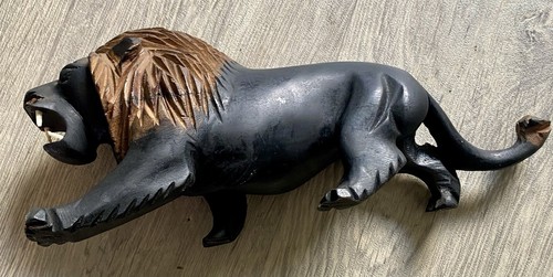 Hand carved wooden lion - wooden,