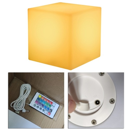 Glowing cube square stool - glowing, led