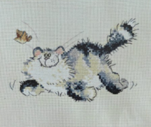 Purr suit cat cross stitch - "purr,