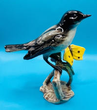 Vintage Goebel Orphan Warbler Porcelain Bird Figurine with Butterfly 1966 glossy