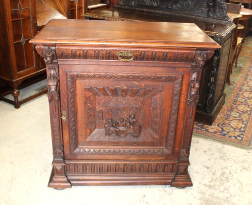 French antique carved oak - french,