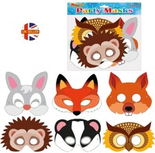 Woodland animals card masks - card,