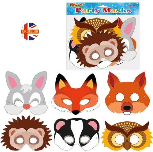 Woodland animals card masks - animals,