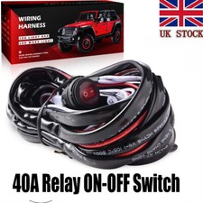 12V 40A LED Work Light Bar Wiring Kit Harness Fuse Switch Relay Kit- 1 Leads