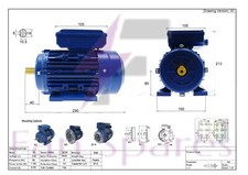 Electric Motor 1.1Kw 3000 RPM