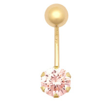 9ct Yellow Gold Pink Cubic