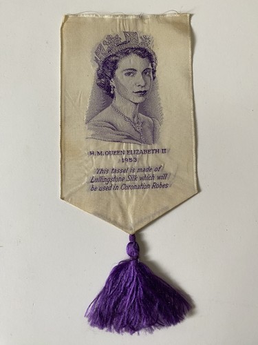 Vintage 1953 silk bookmark - bookmark, to