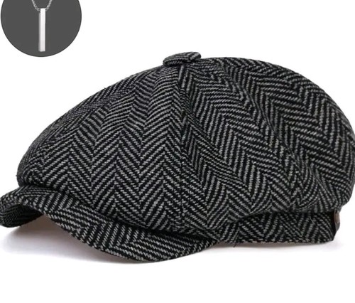 Baker boy cap - big, herringbone