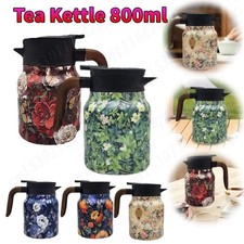 Kitchen Tea Kettle 800ml Retro Floral Tea Kettle Stainless Steel with Infuser Te