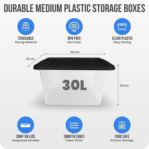 Clear plastic storage boxes - clear,