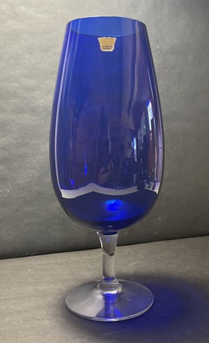 Large wine vase glass cobalt - large,